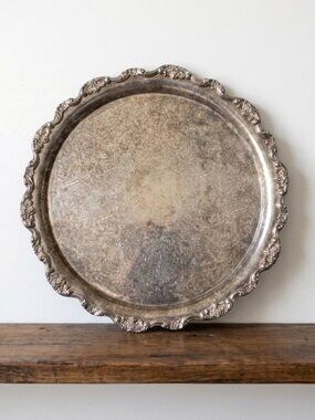 Large Vintage Towle Silverplate Serving Tray 19" Platter Vanity Table Perfume